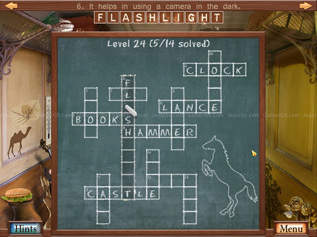 Hidden object crosswords