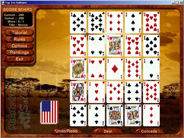 Top ten solitaire