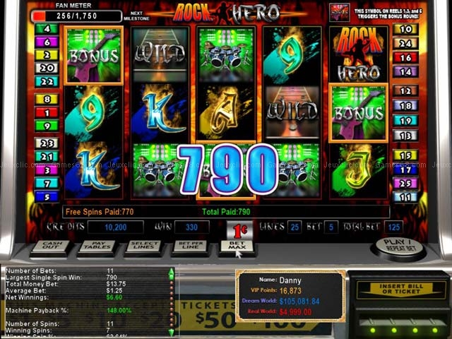 Epic slots: rock hero