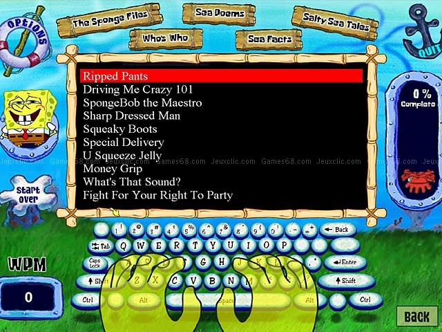 Spongebob squarepants typing
